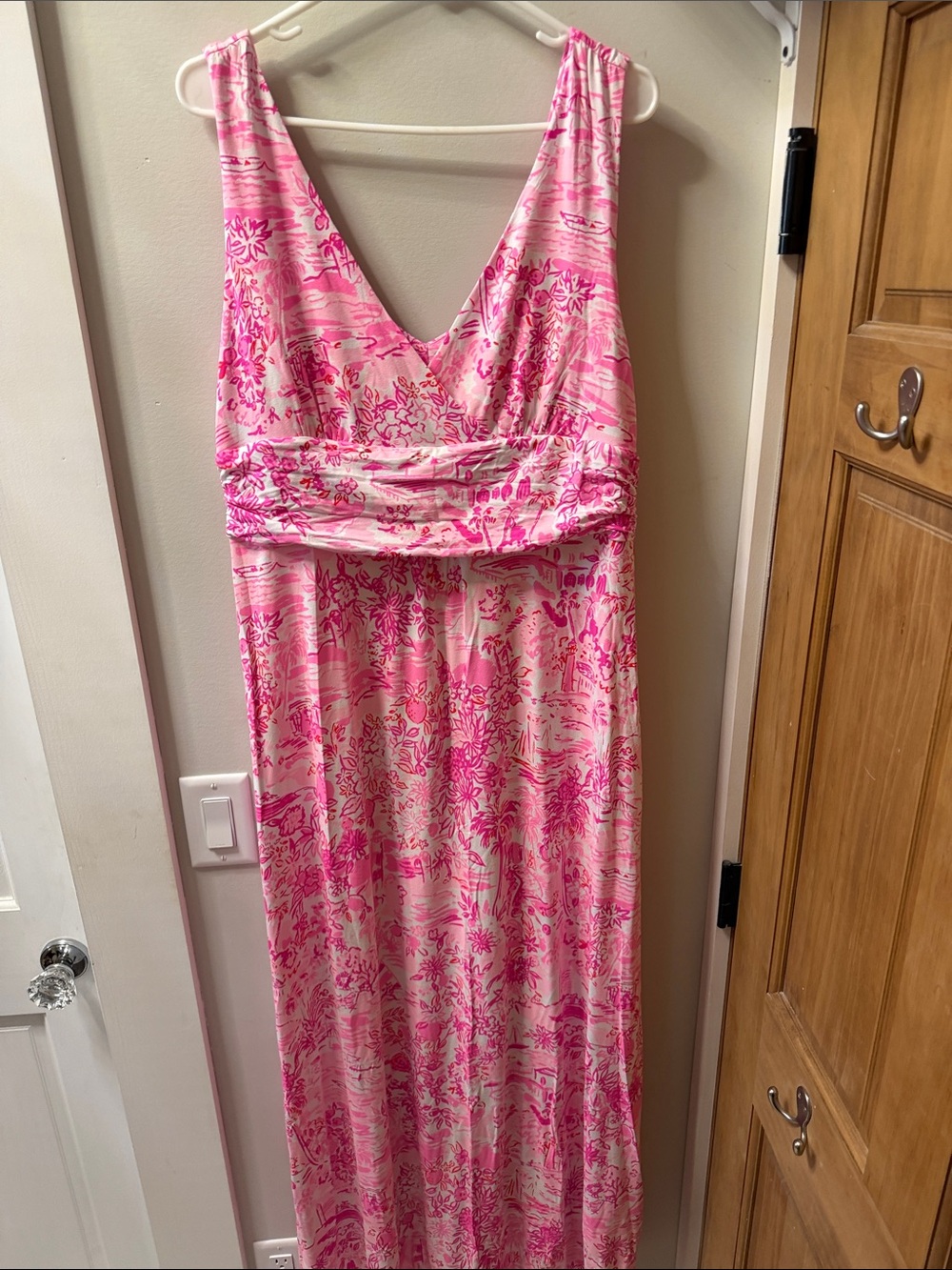 Lilly Pulitzer Sloane Pink Floral Print Maxi Dress sz XL